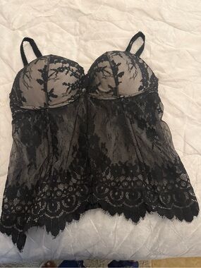 Victoria's Secret Black Lace Bustier Chemise sexy, and never worn